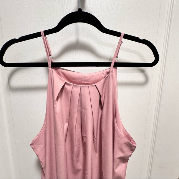 🛍️ Cold Shoulder Strappy Maxi Dress Pink, size L, 100% polyester, lightweight - Picture 4 of 6